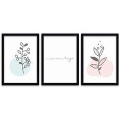 Imagem de Conjunto Quadros Decorativos 3 peças MDF 20x30 Aconchego