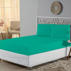 Imagem de Jogo de Lençol Casal Padrão Malha 100% Algodão 3 Peças - Jade
