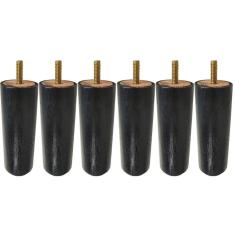 Imagem de Kit 6 Pés de Cama Box Madeira 12cm Preto Casal Solteiro Queen King