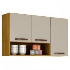 Imagem de Armário Aéreo Cozinha Maisa 3 Portas Cinamomo/Off White Chf Móveis