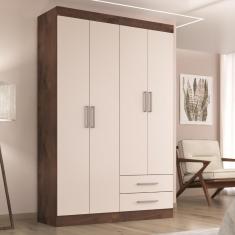 Imagem de Guarda Roupa Solteiro Kioto 4 Portas 2 Gav Chocolate/off White