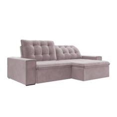 Imagem de Sofá Retrátil 234 cm Sala de Estar Gabi Suede Rosê G52 - Gran Belo