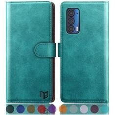 Imagem de SUANPOT Capa carteira para Motorola Moto Edge 5G UW/Edge 2021 【Bloqueio RFID】 Suporte para cartão de crédito, capa flip de couro PU capa de telefone à prova de choque feminina masculina para Edge 5G