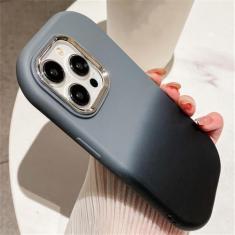 Imagem de Capa de telefone com padrão oval de cor gradiente para iPhone 14 11 12 13 15 Pro Max Plus XR X XS Capa de silicone macio à prova de choque, cinza preto, para iPhone 13