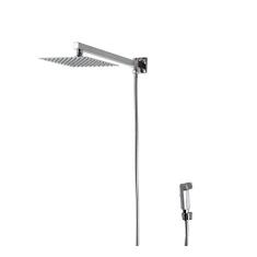 Imagem de Ducha Chuveiro Inox 304 20x20 Cm Com Desviador E Ducha De Mão