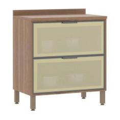 Imagem de Balcão Cozinha 80 cm 2 Gavetões Reflecta bronze Isa Luciane Móveis