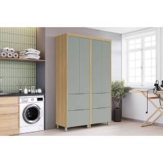 Imagem de Paneleiro de Cozinha Modulado Marquesa c/ 4 Portas e 4 Gavetas 140cm Nature/Verde - Nesher