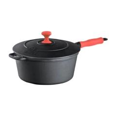 Imagem de Caçarola Ferro Cabo Silicone  Tampa Ferro 24Cm