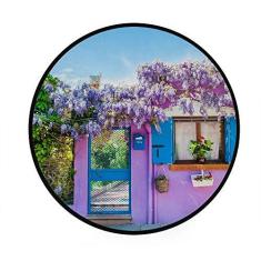 Imagem de Tapete redondo antiderrapante para quarto, macio, lavável à máquina, casas coloridas em Burano, tapete para decoração de 92 cm de diâmetro