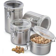 Imagem de Conjunto Potes Mantimentos Herméticos Inox 4 Peças - Clink