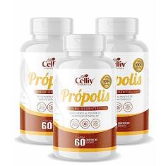 Imagem de Kit Com 3 - Extrato de Própolis 60 Capsulas de 500mg Celliv