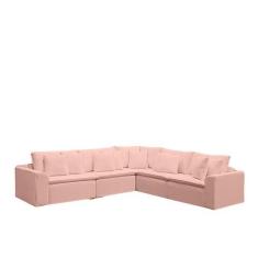 Imagem de Sofá Modular Rivieira Linho Rose - Meu Estofado