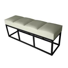 Imagem de Recamier King Bege Base De Metal Preto Square Módena - RBL