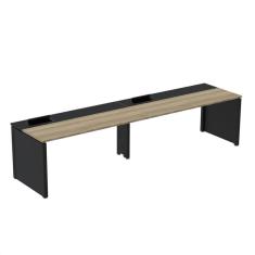 Imagem de Mesa de Plataforma Simples para 2 Pessoas Corporativa 150x792/2p Pscpp150/792/2p Noce Naturalle/Preto