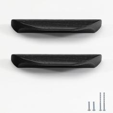 Imagem de Evionlin 6 peças de madeira de carvalho preto, ângulo quadrado, 20,8 cm, puxador de porta de armário de madeira estilo antigo longo nogueira gaveta de armário