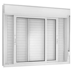 Imagem de Janela De Correr 2 Folhas Móveis com Persiana Integrada 120x150cm Black Out Vidro Liso Topsul Esquadrisul Branco