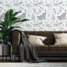 Imagem de Papel De Parede Adesivo Aves Tropicais N07054 0,58X3,00M