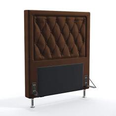 Imagem de Cabeceira Centaurus 90 Para Cama De Solteiro Couro Artificial Marrom Aradecor