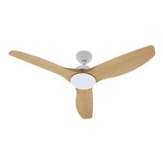 Imagem de Ventilador Teto Bivolt Branco Madeira Led 3 Cores - 132 Cm