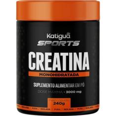 Imagem de Katiguá, Creatina Monohidratada, Pura e isolada, Dose máxima 3000 mg, Sabor Tradicional, 240 Gramas, Preto