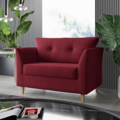 Imagem de Sofá Namoradeira Para Sala Decorativa Isis Suede Marsala Visan Estofad