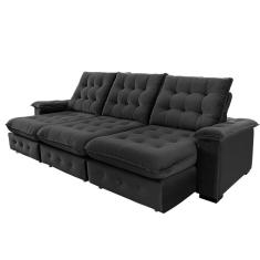 Imagem de Sofá 4 Lugares Coliseu 2.90m Retrátil E Reclinável Super Pillow - Preto