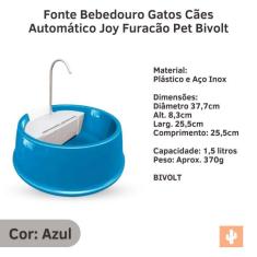 Imagem de Bebedouro Gatos Cães Automático Joy Furacão / Bivolt - azul