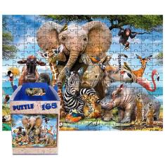 Imagem de Quebra-cabeça Puzzle Infantil Jovens Bichos de 120 peças