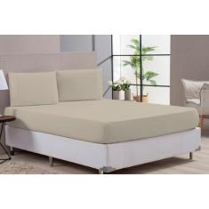 Imagem de Jogo De Lençol 180 Fios Macio E Fronhas Ponto Palito Queen Lilás - Bru