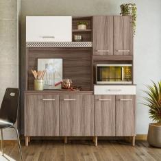 Imagem de Armário Para Cozinha Multiuso 160x190cm Yara Nicioli Carvalho Off White