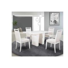 Imagem de Conjunto Mesa De Jantar Com 4 Cadeiras Herval Denver, Off White