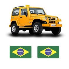 Imagem de Par de Adesivos Troller 2005 Resinados Bandeiras do Brasil