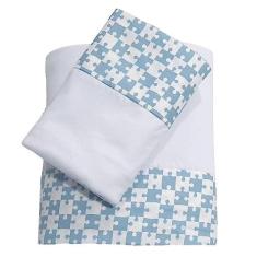 Imagem de Jogo de Lençol Junior 78cm x 1,62m Puzzle Branco Arrumadinho Enxovais