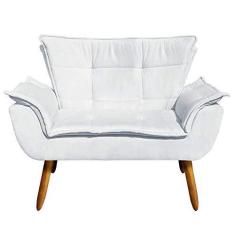 Imagem de Sofá Retrô Namoradeira Opala Suede Cinza - D'Rossi