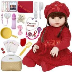 Imagem de Bebe Boneca Reborn Recem Nascida Com Acessórios Luxo - Cegonha Reborn