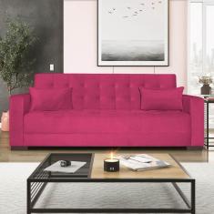 Imagem de Sofá Cama 3 Lugares Jobim Suede - Doce Sonho Móveis Pink