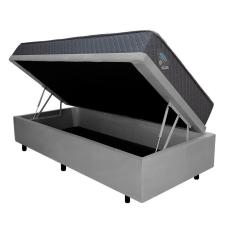 Imagem de Cama Box Solteiro Baú Suede Cinza + Colchão Adapto 88x188