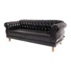 Imagem de Dois Sofás Chesterfield Elisabeth 1,80 - Corano Preto / Sala De Estar,