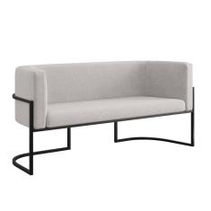 Imagem de Sofá Namoradeira 2 Lugares Moderna Base Metal Black Balaqui Amarelo