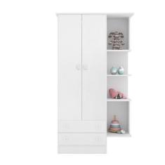Imagem de Guarda Roupa Infantil Pirulito 2 Portas C/ 2 Gavetas + Nicho Branco -