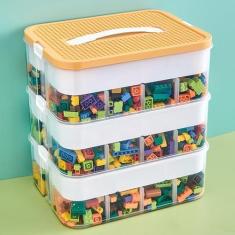 Imagem de Estojo organizador de brinquedos Joyingbaby de 3 camadas com tampas de