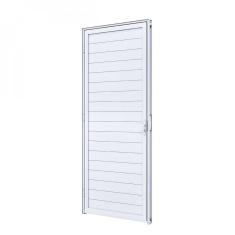 Imagem de Porta de Alumínio Lambri com Maçaneta 215x85cm Lucasa Branco