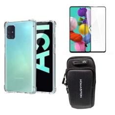 Imagem de Capinha Anti Impacto e Braçadeira Capa Porta Celular Para Corrida + Película 9d 3D Compatível Samsung Galaxy A51