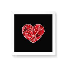 Imagem de Arte Maníacos Quadro Decorativo Coração Geométrico - 50x50cm (Moldura em laca )