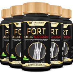 Imagem de 5X fort calcio 500 + 1000UI hf suplements premium 60 comps