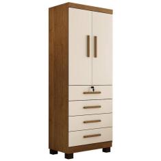 Imagem de Guarda Roupa New Maia Quarto Com 4 Gavetas E 2 Portas Cinamomo/off White Cinamomo/off W...