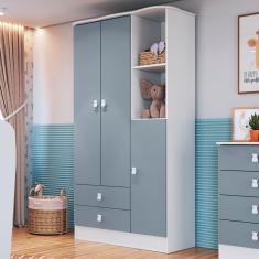 Imagem de Guarda-roupa Infantil 3 Portas 2 Gavetas Azul 1410 - Percasa