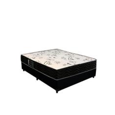 Imagem de Cama Box Viúva Colchão Espuma D33 Bambo Branco Ducci + Box Suede Preto
