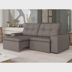 Imagem de Sofá para Sala de Estar Retrátil e Reclinável Damasco Marrom Claro