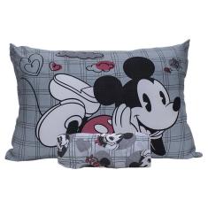 Imagem de Jogo de Cama Portallar Solteiro Joy Malha Mista Estampado Disney Namorados Lovefilm 2 Pçs Cinza